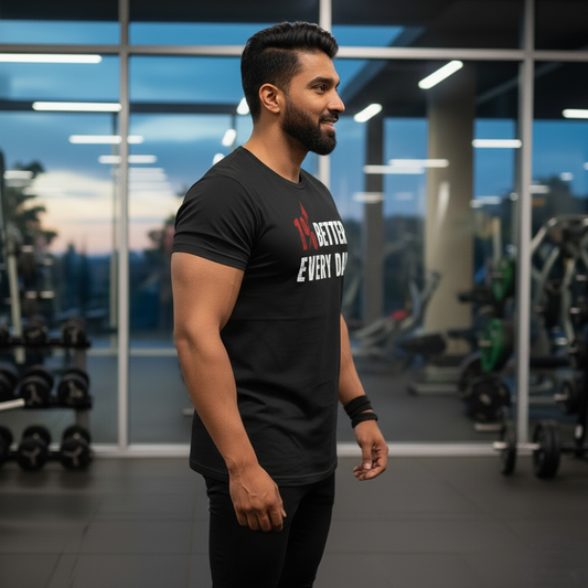 Side profile- 1% better everyday Black Regular fit