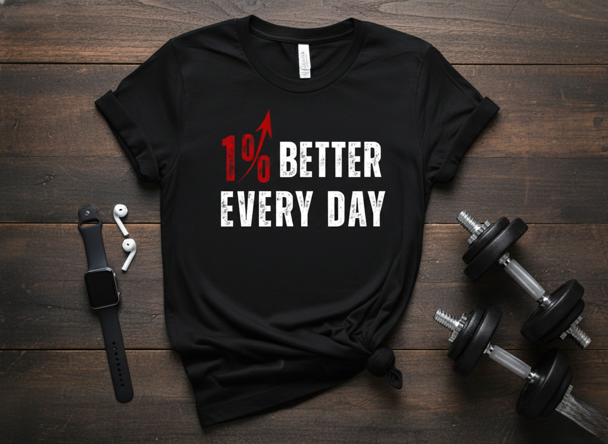 1% better everyday Black Regular fit