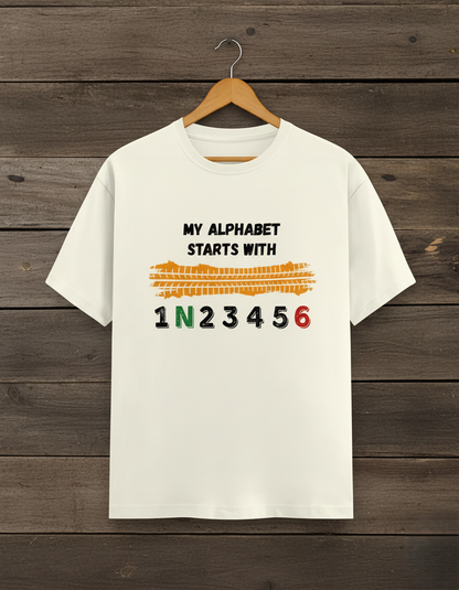 Swaagster® Regular Fit – “MY ALPHABET STARTS WITH 1N23456” Light Edition T-Shirt