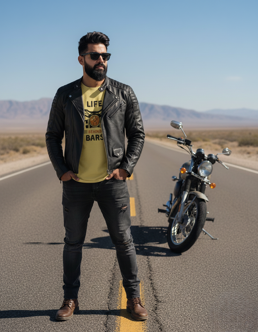 Swaagster® Regular Fit – “LIFE BEHIND BARS” Moto Vibe T-Shirt