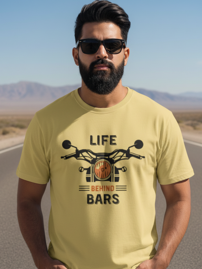 Swaagster® Regular Fit – “LIFE BEHIND BARS” Moto Vibe T-Shirt