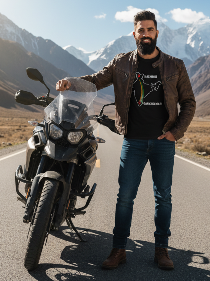 Swaagster® Regular Fit – “KASHMIR TO KANYAKUMARI” Dark Edition T-Shirt