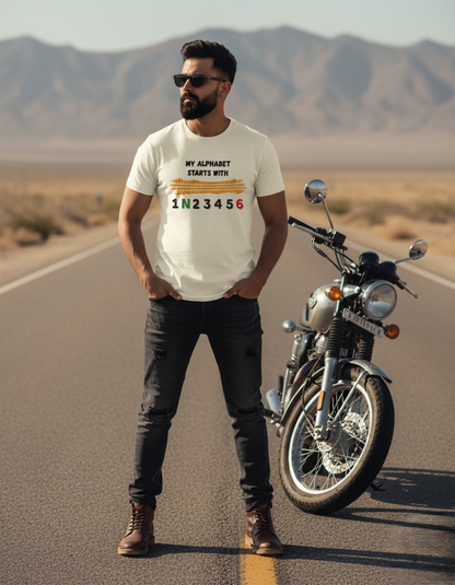 Swaagster® Regular Fit – “MY ALPHABET STARTS WITH 1N23456” Light Edition T-Shirt