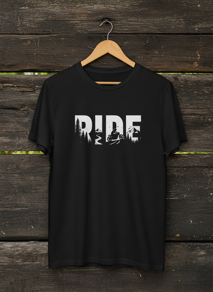 Swaagster® Regular Fit – “RIDE” Freedom Flow White Print T-Shirt