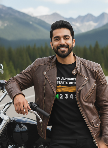Swaagster® Regular Fit – “MY ALPHABET STARTS WITH 1N23456” Dark Edition T-Shirt